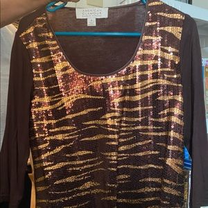 American Glamour Sequin Badgley Mischka Top